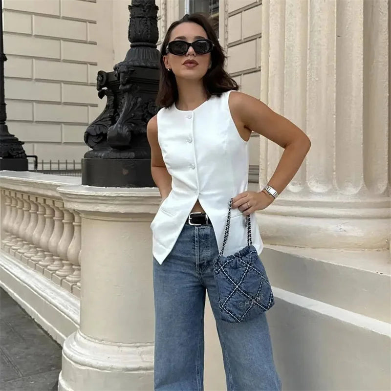 🖤 Luna Street Vest – Colete Feminino Elegante & Versátil ✨