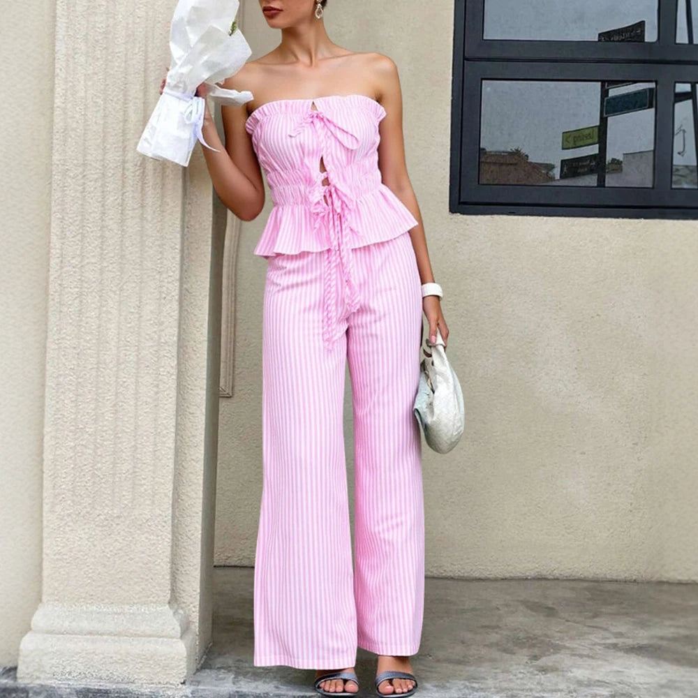 Onnat Glow Conjunto Feminino | Top Renda Alça + Calça Alta sem Manga