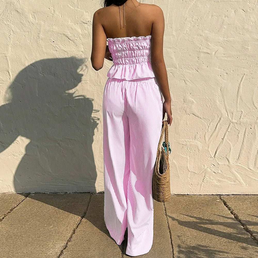 Onnat Glow Conjunto Feminino | Top Renda Alça + Calça Alta sem Manga