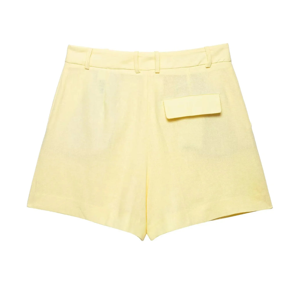 Onnat Glow Conjunto Feminino Amarelo Clareado | Regata Sem Manga + Shorts Retos