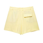 Onnat Glow Conjunto Feminino Amarelo Clareado | Regata Sem Manga + Shorts Retos