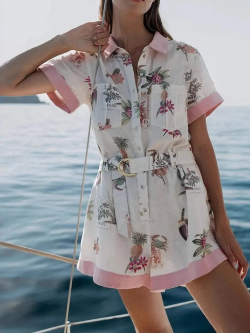 Macacão Office Chic – Jumpsuit Elegante com Manga 3/4  para Mulheres