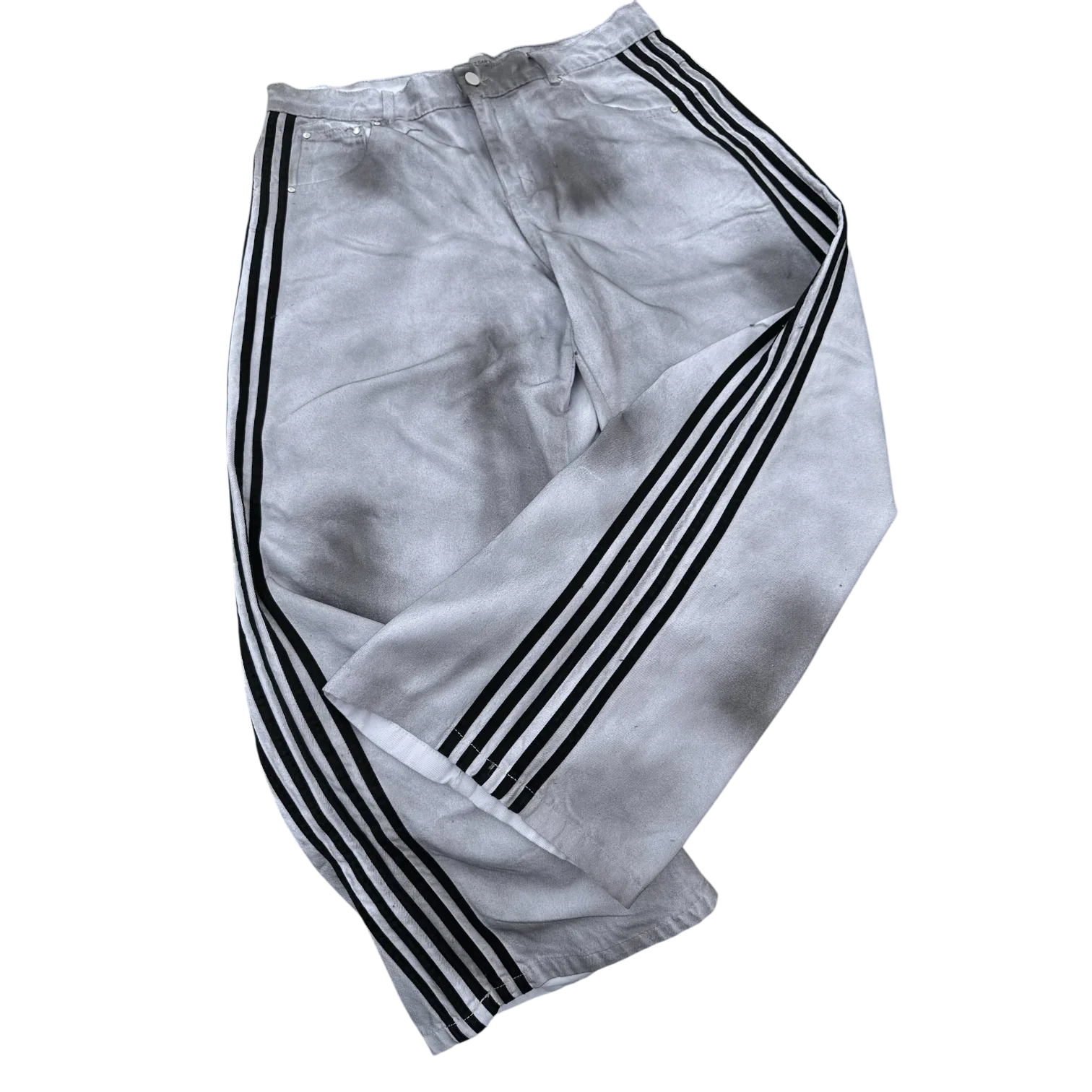 Calça Feminina Jeans Wide Leg Bordada Casual Elegante em Algodão Macio