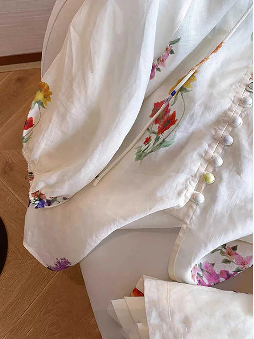 Onnat Glow Conjunto Feminino Estampado | Camisa Lantern V + Shorts Casual