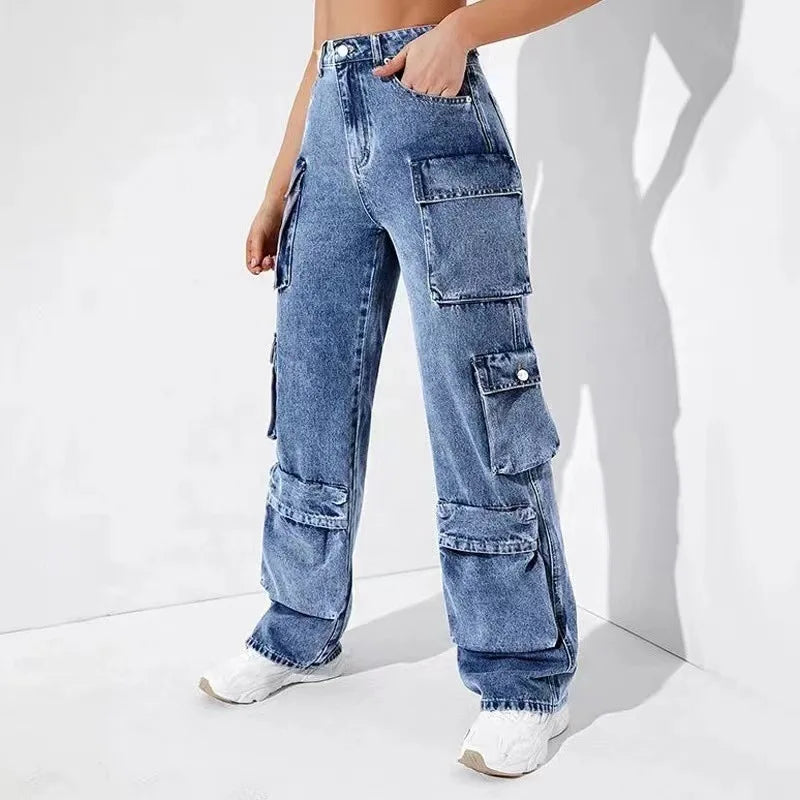 Calças Feminina Cargo Denim Sahara - Conforto e Estilo Casual
