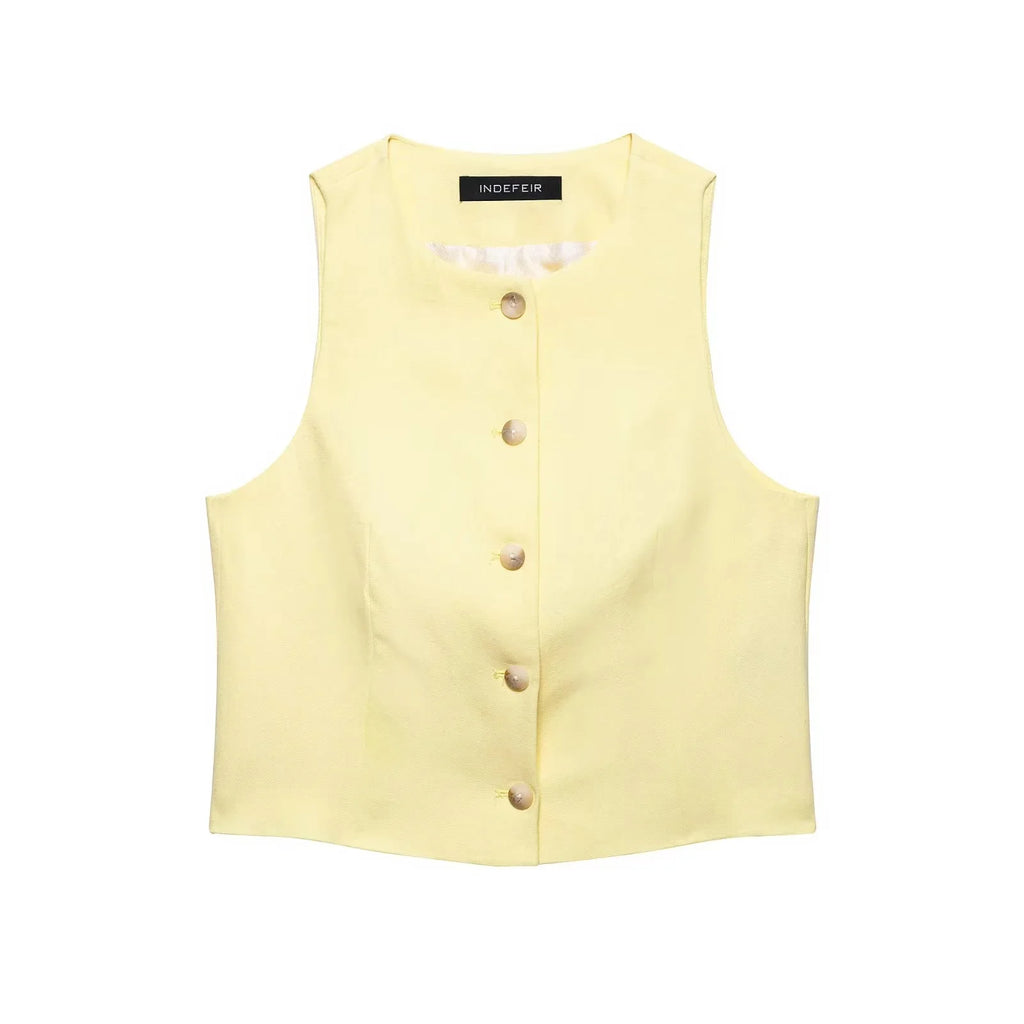 Onnat Glow Conjunto Feminino Amarelo Clareado | Regata Sem Manga + Shorts Retos