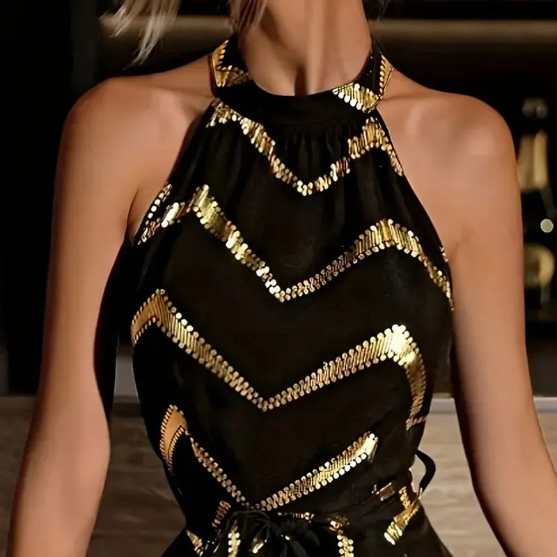 Vestido Plus Size Elegante com Lantejoulas – Conforto e Estilo