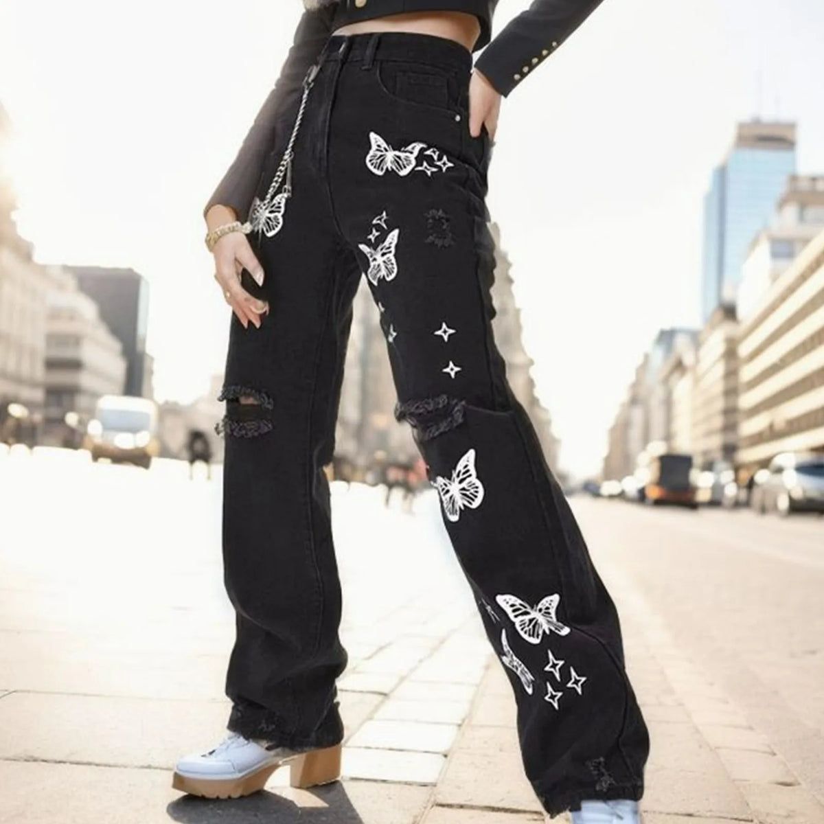 Calça Jeans Borboleta Éden