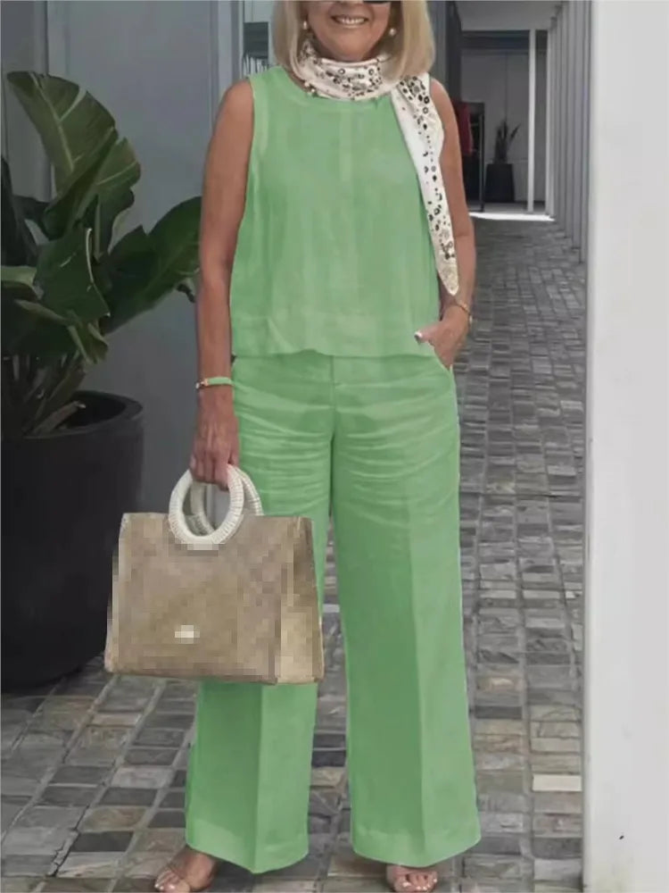 Conjunto Office Chic – Blusa & Calça Pantalona