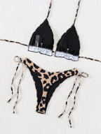Biquíni Cortininha Triângulo Estampa de Leopardo