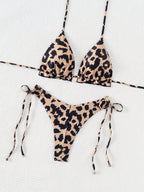 Biquíni Cortininha Triângulo Estampa de Leopardo