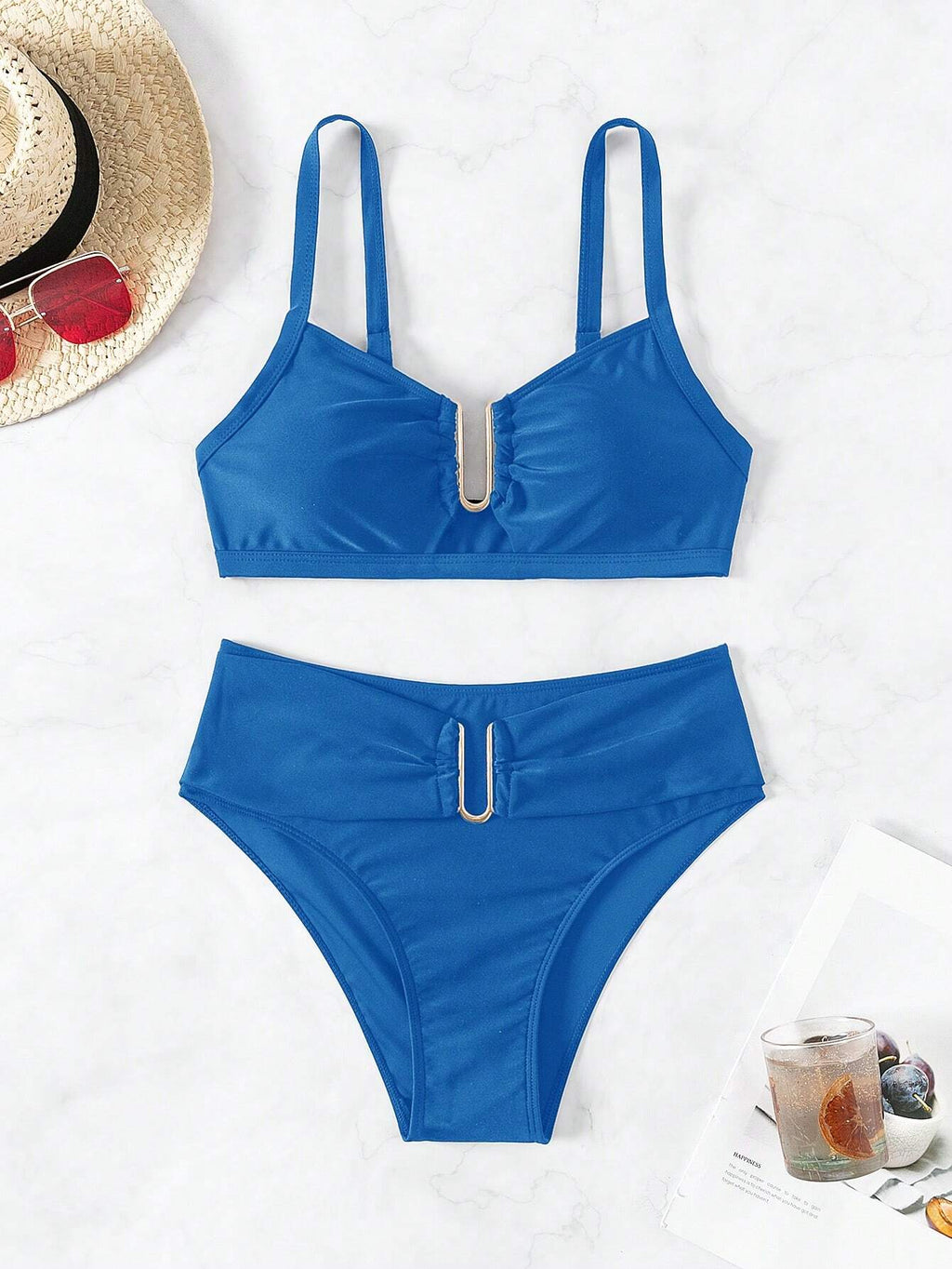 Biquíni Cintura Alta Marcela com Detalhes Elegantes