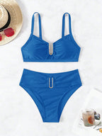 Biquíni Cintura Alta Marcela com Detalhes Elegantes