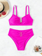 Biquíni Cintura Alta Marcela com Detalhes Elegantes