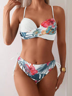 Biquíni Cruzado Floral com Bojo Removível