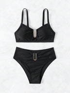 Biquíni Cintura Alta Marcela com Detalhes Elegantes