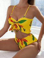 Biquíni Brasileiro com Babado e Saia Amarração Geisa, Estilo Elegante