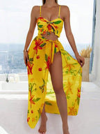 Biquíni Brasileiro com Babado e Saia Amarração Geisa, Estilo Elegante