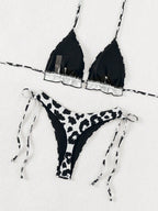 Biquíni Cortininha Triângulo Estampa de Leopardo