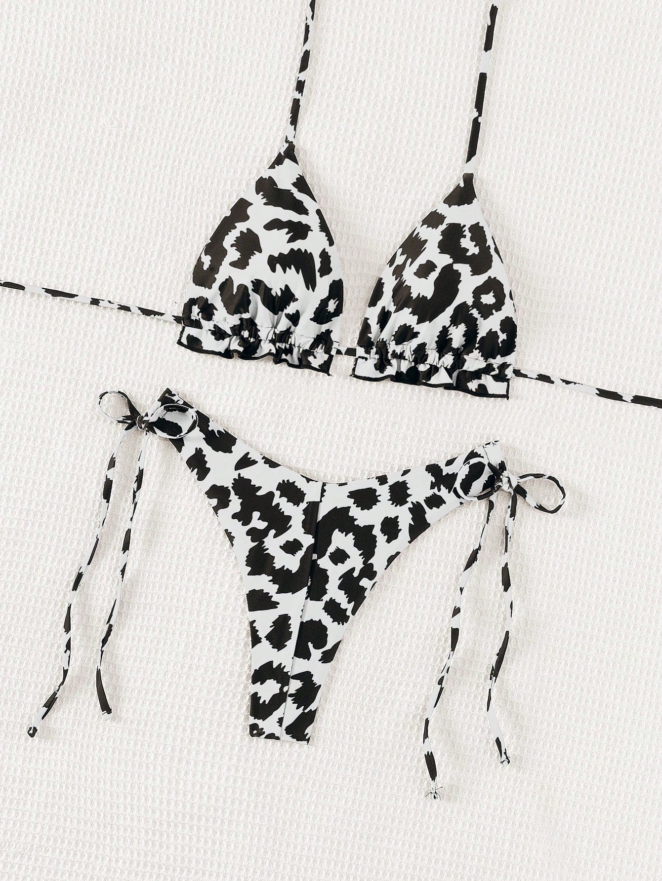 Biquíni Cortininha Triângulo Estampa de Leopardo