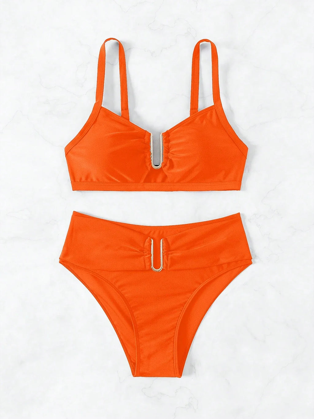 Biquíni Cintura Alta Marcela com Detalhes Elegantes