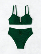 Biquíni Cintura Alta Marcela com Detalhes Elegantes