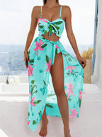 Biquíni Brasileiro com Babado e Saia Amarração Geisa, Estilo Elegante