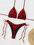 Biquíni Cortininha Triângulo Estampa de Leopardo