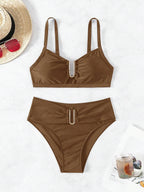 Biquíni Cintura Alta Marcela com Detalhes Elegantes