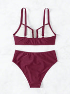 Biquíni Cintura Alta Marcela com Detalhes Elegantes