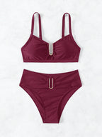 Biquíni Cintura Alta Marcela com Detalhes Elegantes