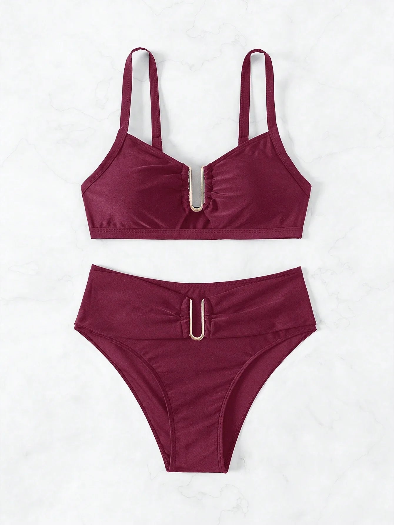 Biquíni Cintura Alta Marcela com Detalhes Elegantes