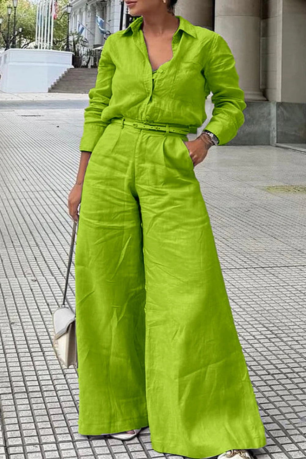 Onnat Glow Conjunto Feminino | Camisa Manga Longa + Calça Roxa Casual