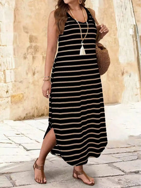 Brisa Listrada – Vestido Plus Size Verão Elegante