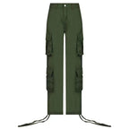 Calças Feminina Cargo Urbania Vintage com Bolsos Funcionais