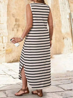 Brisa Listrada – Vestido Plus Size Elegante para o Verão