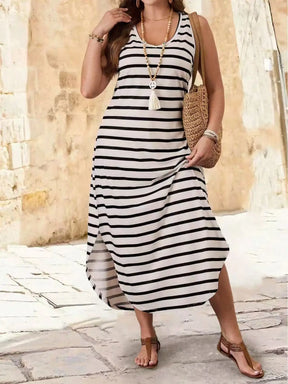 Brisa Listrada – Vestido Plus Size Verão Elegante