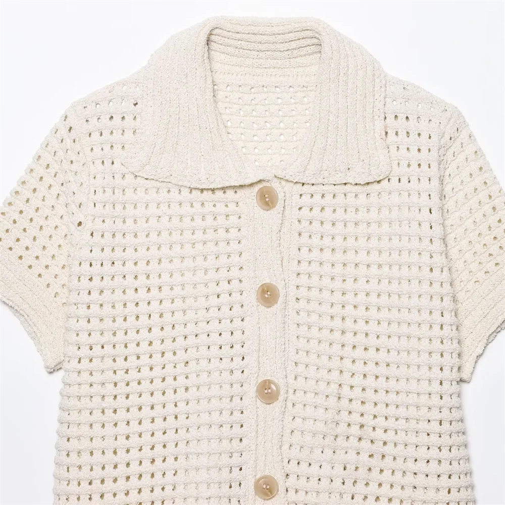 Onnat Glow Conjunto Feminino Tricô | Blusa Manga Curta + Saia com Tassel Bege