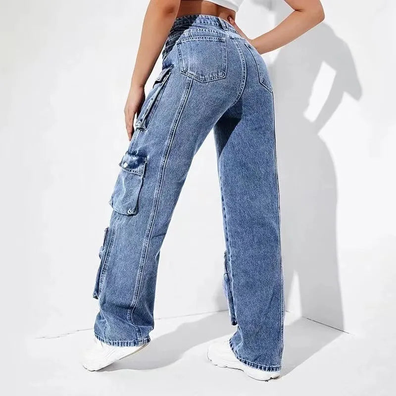 Calças Feminina Cargo Denim Sahara - Conforto e Estilo Casual