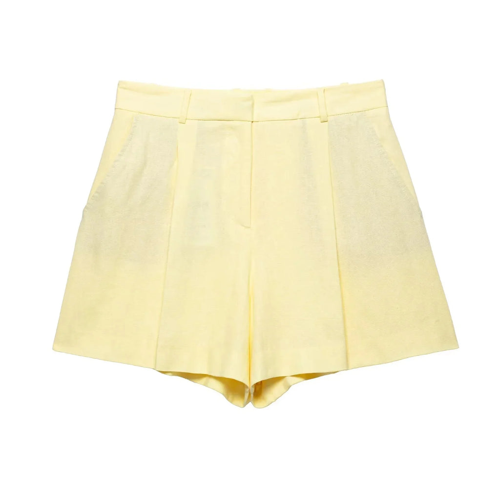 Onnat Glow Conjunto Feminino Amarelo Clareado | Regata Sem Manga + Shorts Retos