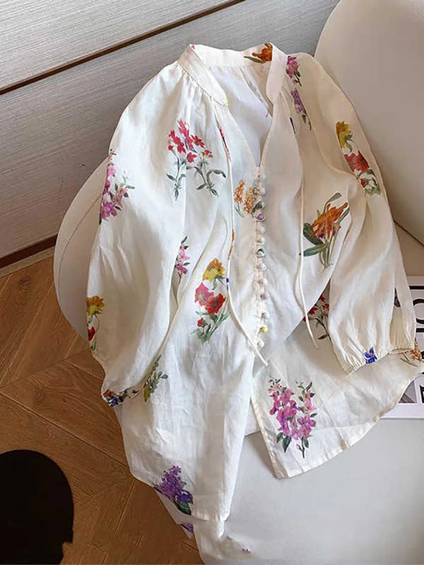 Onnat Glow Conjunto Feminino Estampado | Camisa Lantern V + Shorts Casual