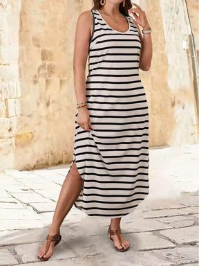 Brisa Listrada – Vestido Plus Size Verão Elegante