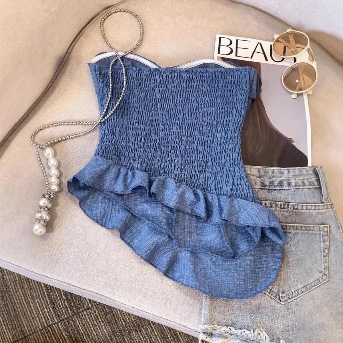 Top Elegance Ruffle – Charme e Feminilidade em Cada Loo