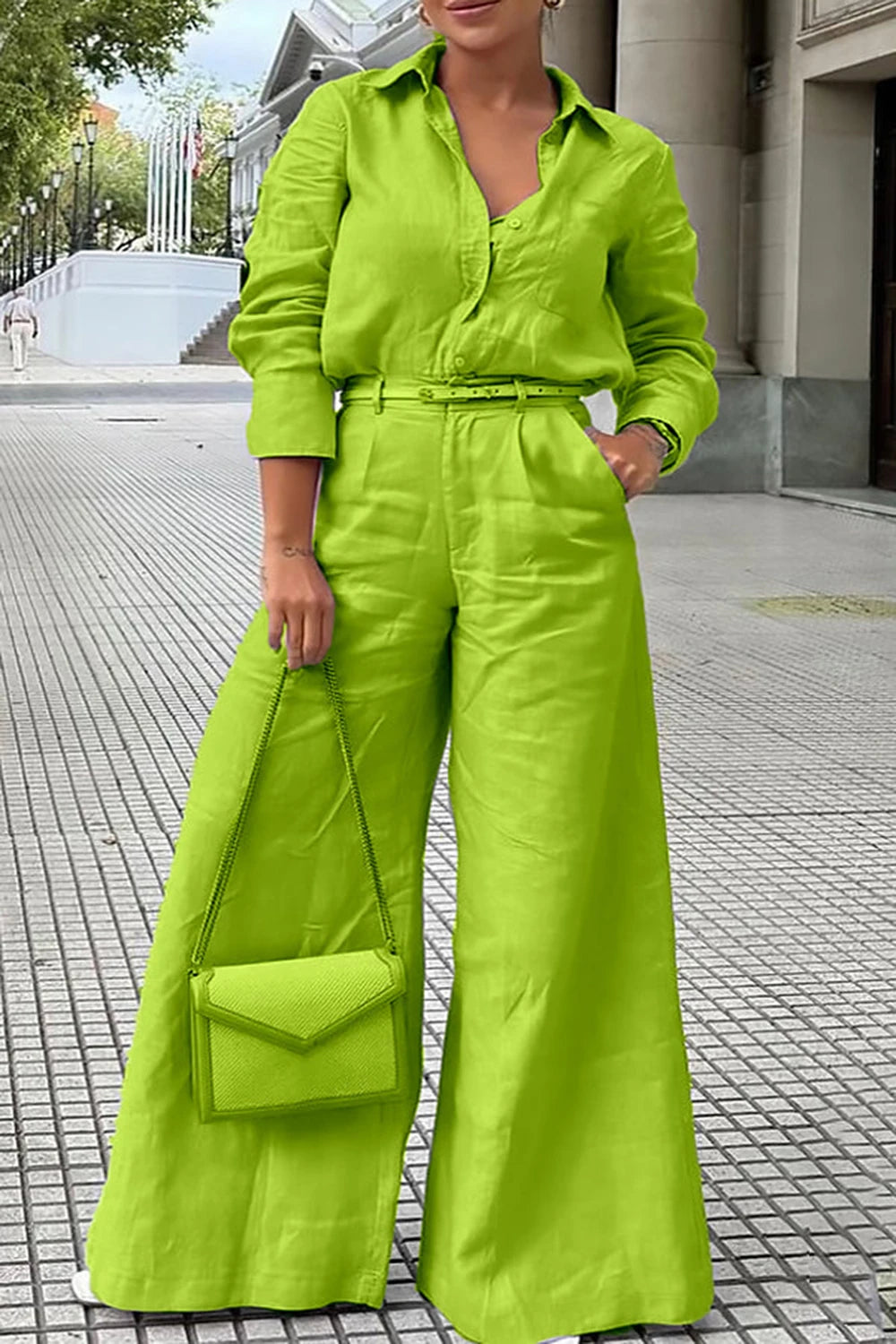 Onnat Glow Conjunto Feminino | Camisa Manga Longa + Calça Roxa Casual