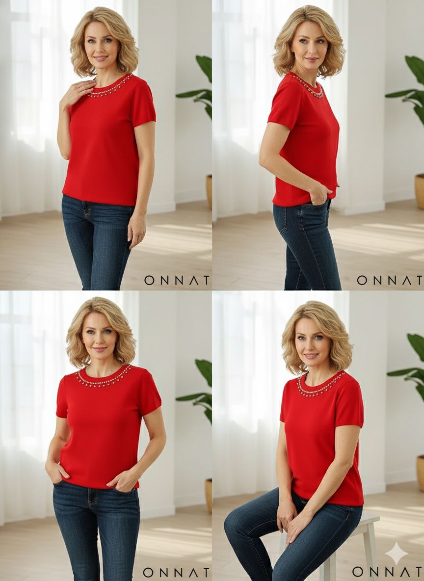 Blusa Elô Casual com Miçangas e Gola Redonda - Estilo e Conforto