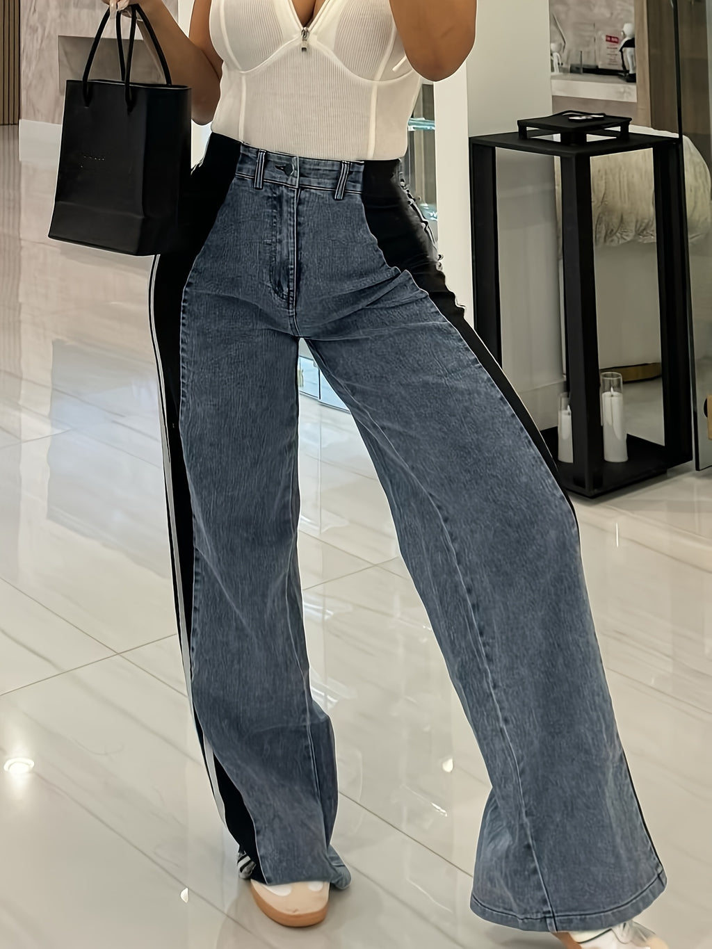 Calça Feminina Alfaiataria Onnat em Patchwork Moderno com Conforto e Estilo