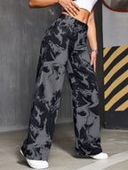 Calça Feminina Jeans Reta Onnat com Estampa Artística Única e Confortável