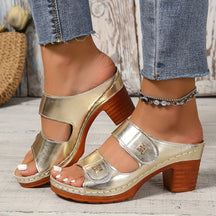Sandália Salto Bloco Elegance – Conforto e Estilo Versátil