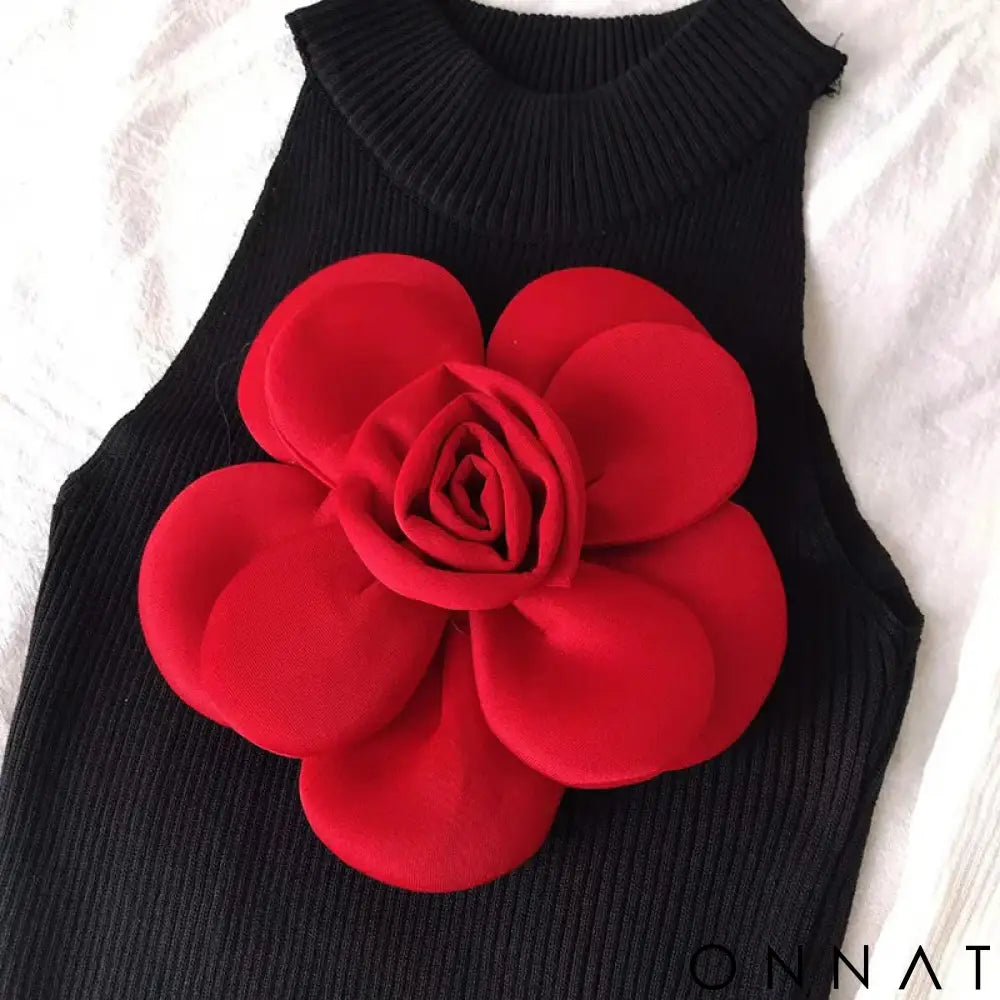 2024 New Summer Knitted T Shirt for Women Big Flowers Vintage Sexy Ropa De Mujer y2k Fashion Short Tank Tops camisetas