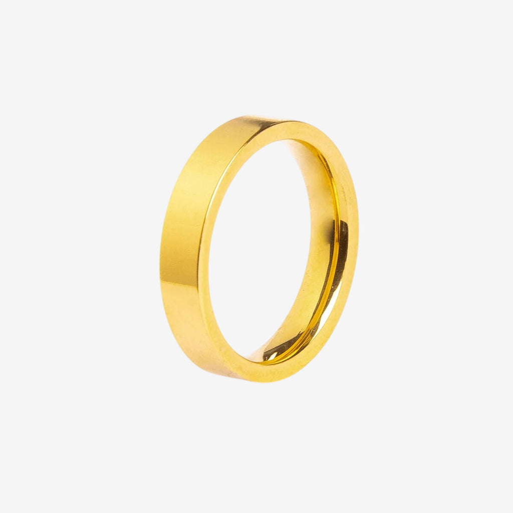 Aliança Quadrada Anatômica Banhado em Ouro 18K